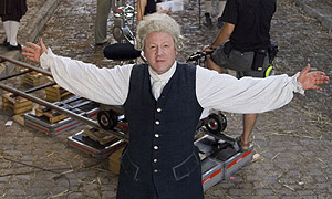Ray Winstone on the set of Sweeney Todd