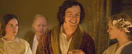 Jane (Ruth Wilson), Rochester (Toby Stephens) and Blanche (Christina Cole)