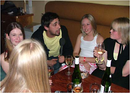Jo, Colin and Edith out on the town