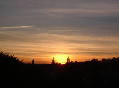 Bedroom window sunset