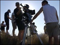 Camera crew on location.