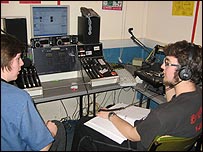 The lads in the studio