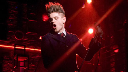 Photograph of Iwan Rheon in his Olivier Award winning role in Spring Awakening © Helen Maybanks.