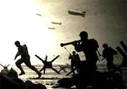 Beach assault in Normandy