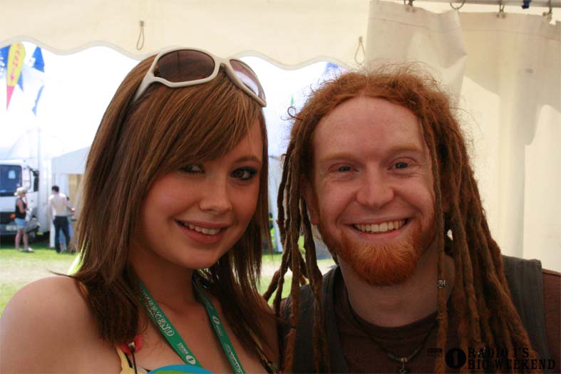 Newton Faulkner in the signing tent