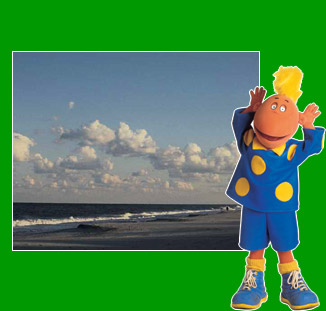 Jake in front of clouds blowing in to land