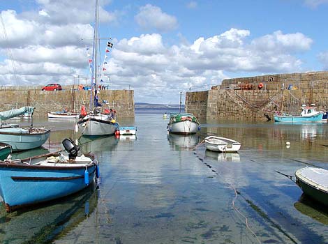 Boats in Mousehole harbour