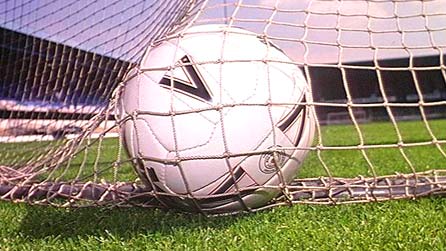 Football in a net