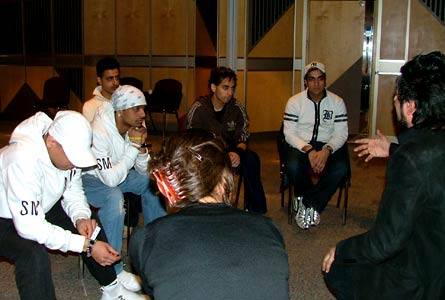 The boys get a pep talk from Bobby Friction 