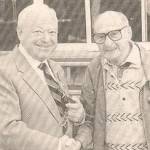 Fred Neale and Les Hughes, from No 36 Squadron are  Reunited at Shoreham Airport. September late 1970's (image reproduced by kind permission of the Shoreham Herald)