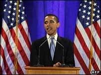 O pré-candidato democrata à Presidência dos EUA Barack Obama