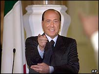 O premiê italiano, Silvio Berlusconi