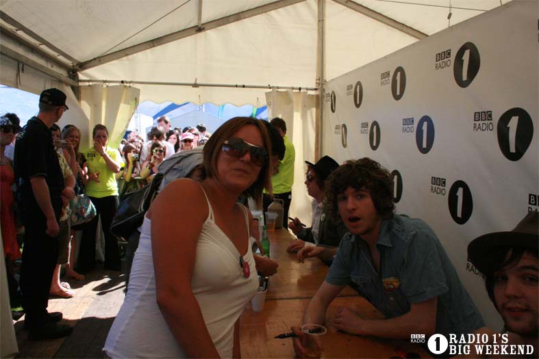 The Kooks in the signing tent