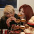 Sarah and Nicola tuck into the cakes