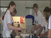 Children cooking
