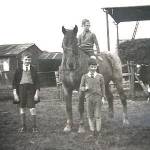 The three evacuee boys from Liverpool.  One sitting on a horse.