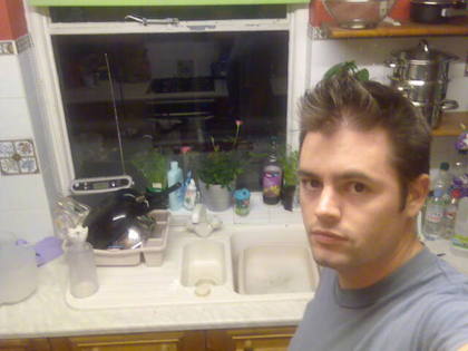 Ben doing the dishes