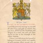 Letter from His Majesty King George VI, to all school children Letter from His Majesty King George VI, to all school children