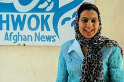 Farida Nekzad. Photo by Leslie Knott, from the Voices on the Rise: Afghan Women making the News photojournalism exhibition