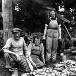 Myra, (centre) with one day's rat catch. Myra, (centre) with one day's rat catch.