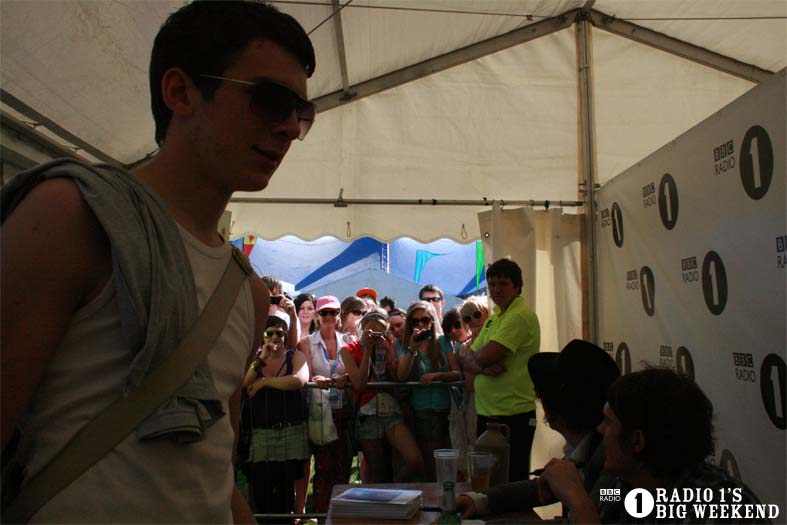 The Kooks in the signing tent