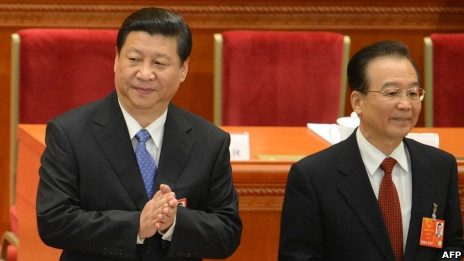 習近平與溫家寶(05/03/2013)