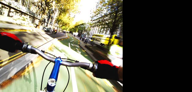 A bike on a cycle path in London. Copyright: Transport for London