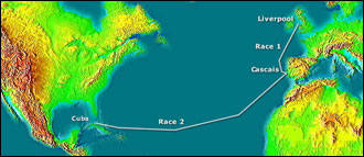 Leg 1 consists of 2 races, the first is Liverpool to Cascais, the second Cascais to Havana