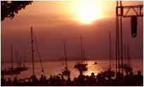 The sun goes down