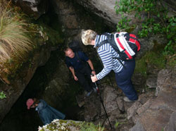 The rocky descent