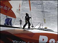 Ellen on the hull. Photo: DPPI/Ivor Wilkins
