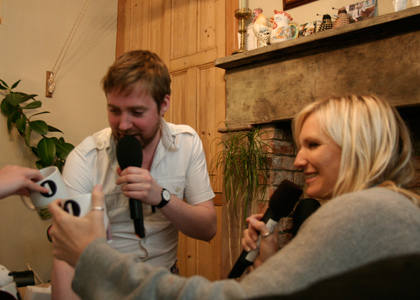 We present Ricky with some Radio 1 mugs... He told us he only had 4.