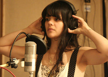 Natasha in the booth
