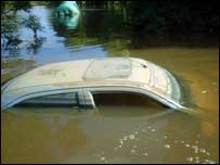 Car in the floods