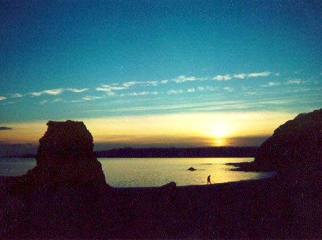 Sunset over Crinnis beach, St Austell