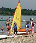 Picture: Windsurfing lessons on the Great Broad at Whitlingham