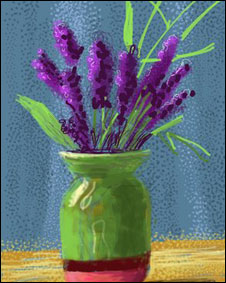 Un dibujo de Hockney en el iPad