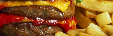 Burger and chips
