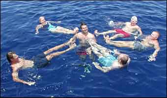 crew in the water