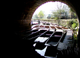Punts under bridge