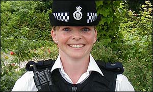 Picture: Wendy Pope in police uniform.