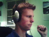 Paul, with new slim line in ear headphones - look closely