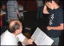 Picture: Sam Claflin (Robinson) rehearsing  songs