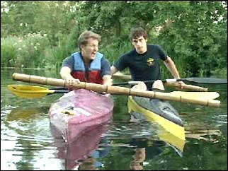 David Whiteley in a canoe