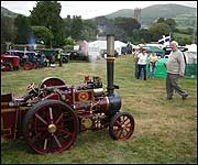 A steam traction engine at Widecombe Fair