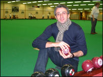 Jon Raitt with doing some indoor bowling