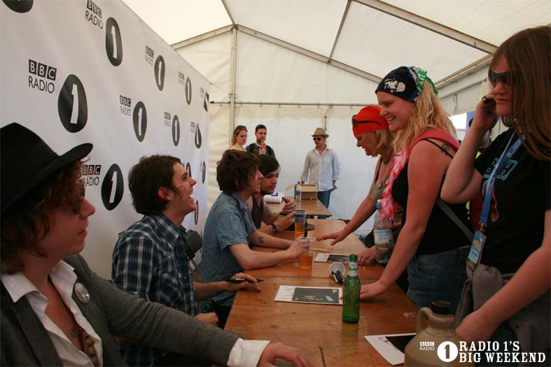 The Kooks in the signing tent