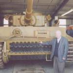 Roy Elliott with the first Tiger Tank to be captured intact.  Now at Bovington Tank Museum, Dorset