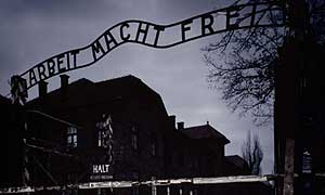 The main gate at Auschwitz