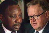 Image of the international arms inspectors; former ANC negotiator Cyril Ramaphosa and former Finnish president Martti Ahtisaari